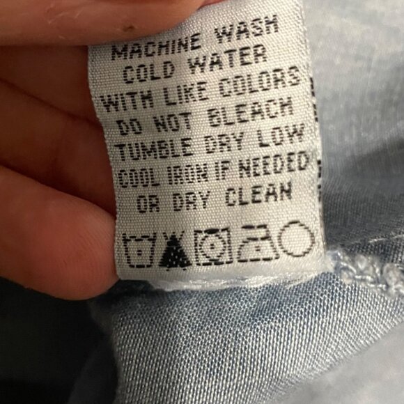 Velvet Heart Embroidered Blouse Floral Chambray Tie Sleeve Peasant Boho - Picture 5 of 9